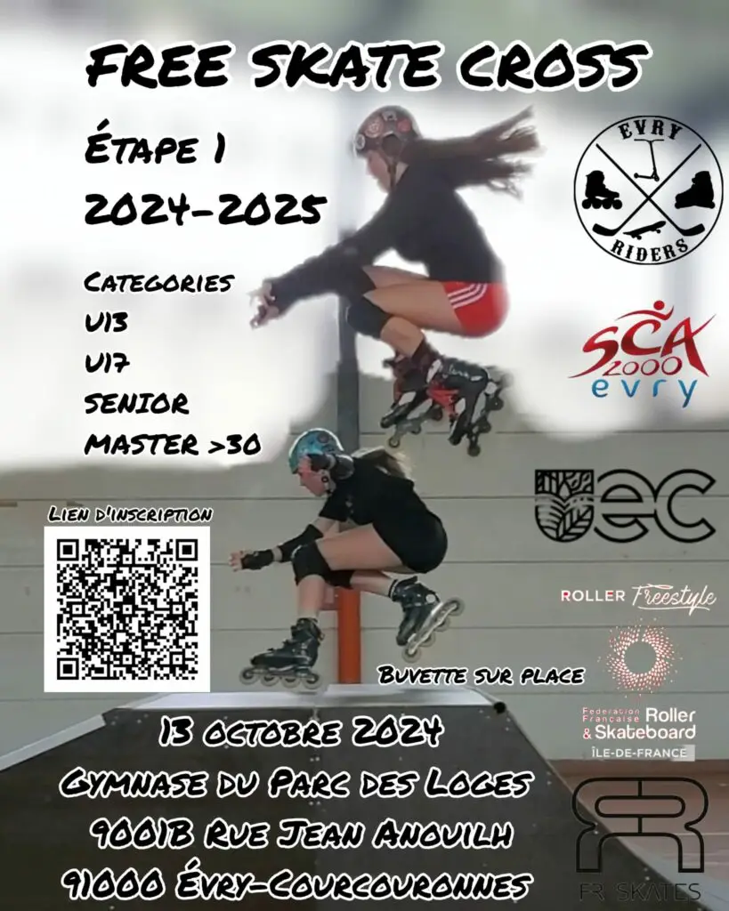 Affiche Free Skate Cross - Étape 1, 2024-2025, Évry-Courcouronnes.